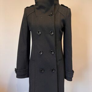 Divided Black Double-Breasted Trench Coat